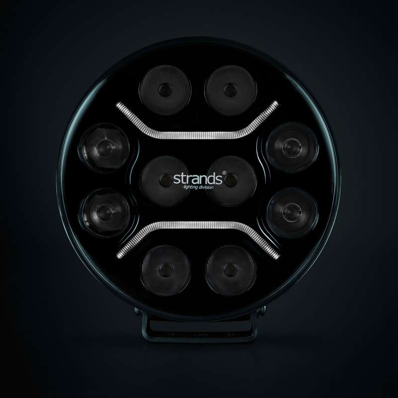 Dark Knight Intense Extraljus 9″ – Vit/Orange Positionsljus – Strands - Carlevel -