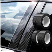 Kolfiber Vinylfolie för Bilskydd – Självhäftande, Reptålig & Antikollision Dörrtröskelskydd 3M x 10cm - Carlevel -