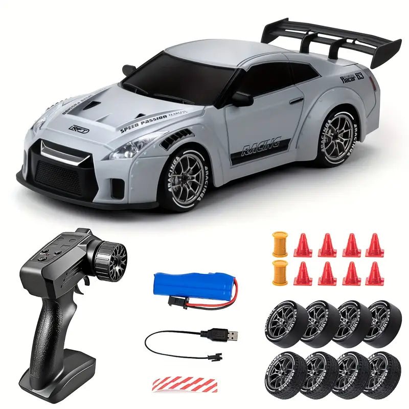 Radiostyrd Nissan GTR R35 – 4WD RC Driftbil med LED - ljus - Carlevel -