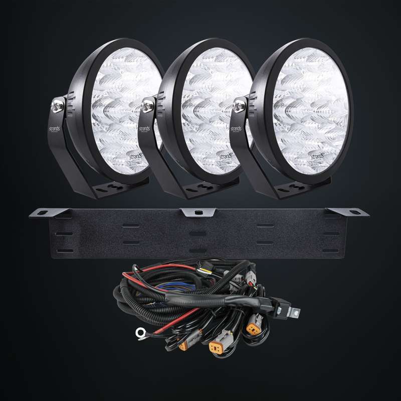 Strands Kit 3x Yukon 2.0 9″ LED Extraljus Flood – Komplett Paket - Carlevel -
