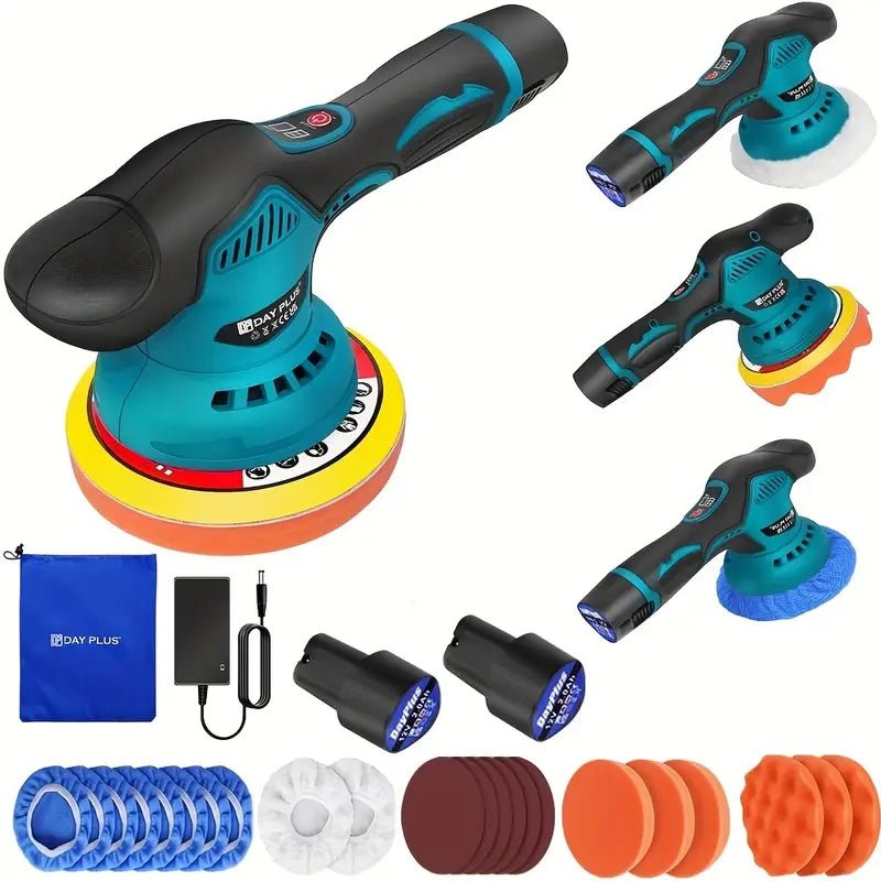 Trådlös Bilpolerare 8 Hastigheter – 2x Litiumbatterier, 22 - delar - Carlevel -