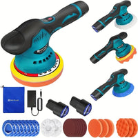 Trådlös Bilpolerare 8 Hastigheter – 2x Litiumbatterier, 22 - delar - Carlevel -