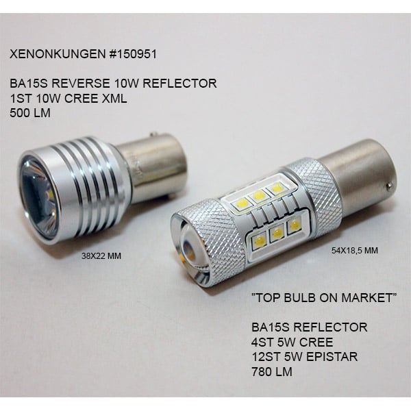 10 – Pack BA15S – 1156 Reverse 10W - Carlevel AB - Fordon och delar > Fordonstillbehör