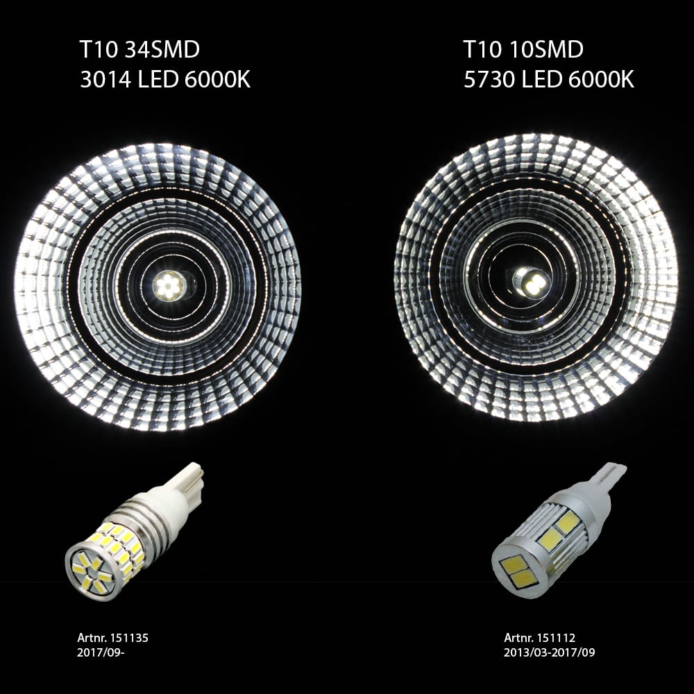 10 – Pack T10 – W5W 34SMD LED 6000K – 12V - Carlevel AB - Fordon och delar > Fordonsdelar > Belysning