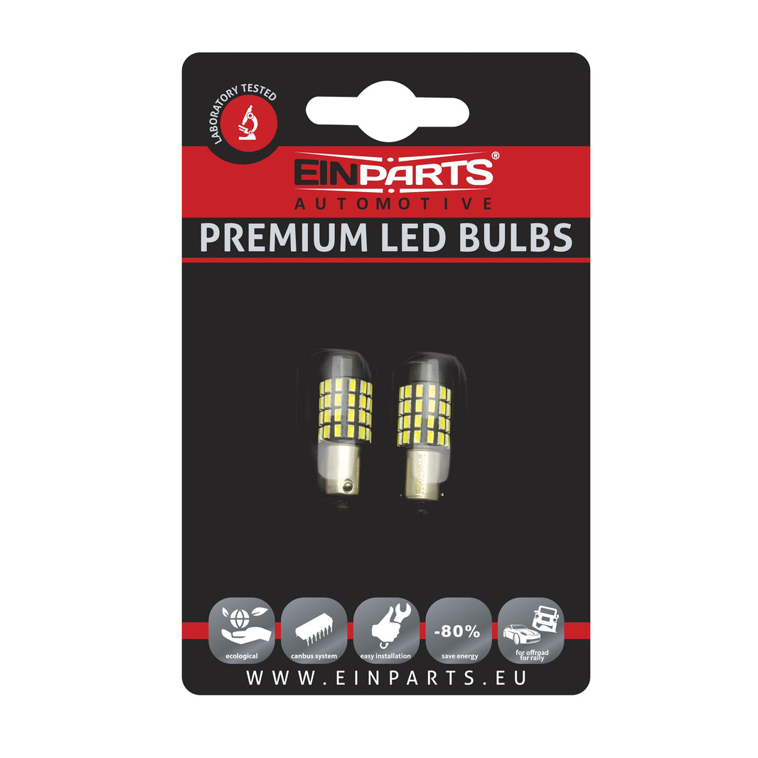 LED-lampa för bil – H6W – BAX9s – 6000K – 54 LED – SMD 3014 – 2-pack
