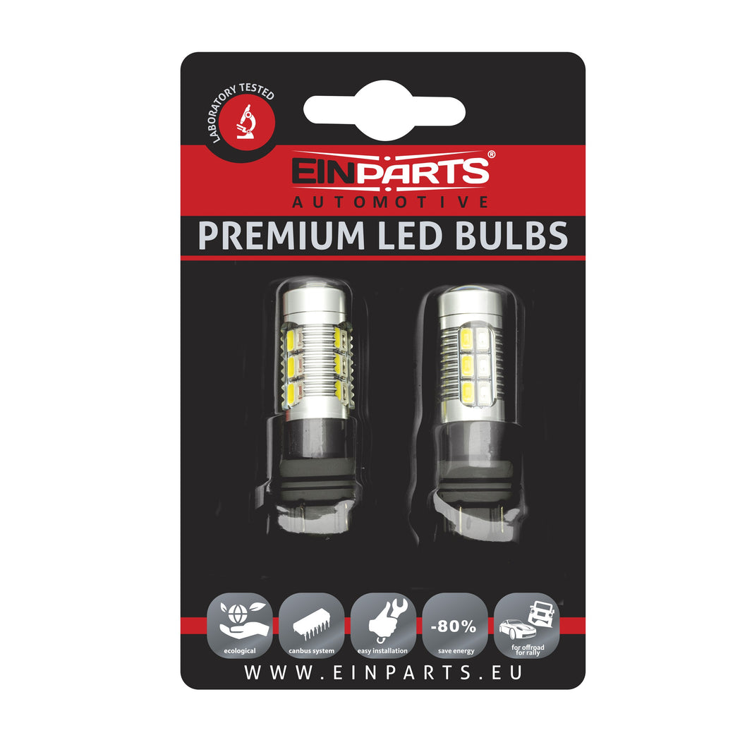 LED-lampa för bil – P27W – W2,5x16q – 22 LED – SMD 5730 – 2-pack