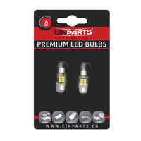 LED-lampa för bil – C5W/ C10W – SV8.5–8 – 5000K – 6 LED – SMD 2016 – 2-pack