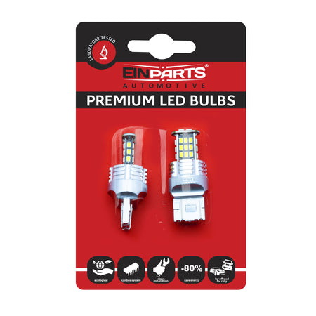 LED-lampa för bil – W2,1x9,5d1/5W – W3x16q – 6000K – 30 LED – SMD 3020 – 2-pack
