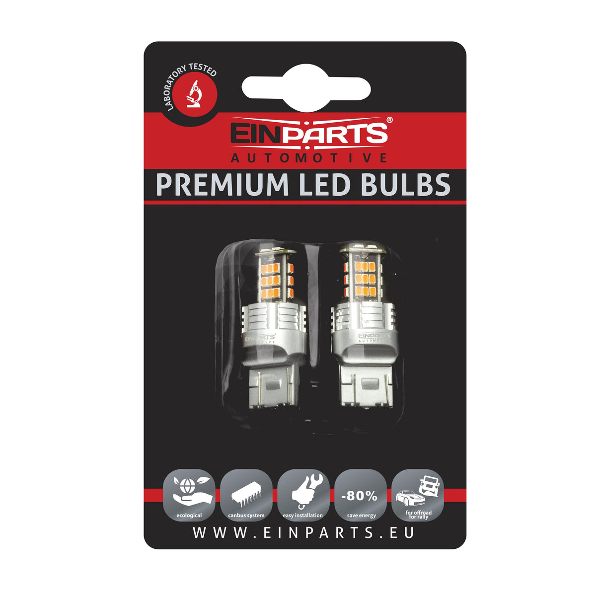 LED-lampa för bil – W2,1x9,5d1/5W – W3x16q – 1000–1500K (Röd) – 30 LED