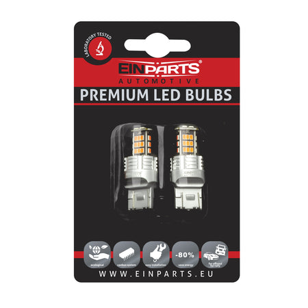 LED-lampa för bil – W2,1x9,5d1/5W – W3x16q – 1000–1500K (Röd) – 30 LED