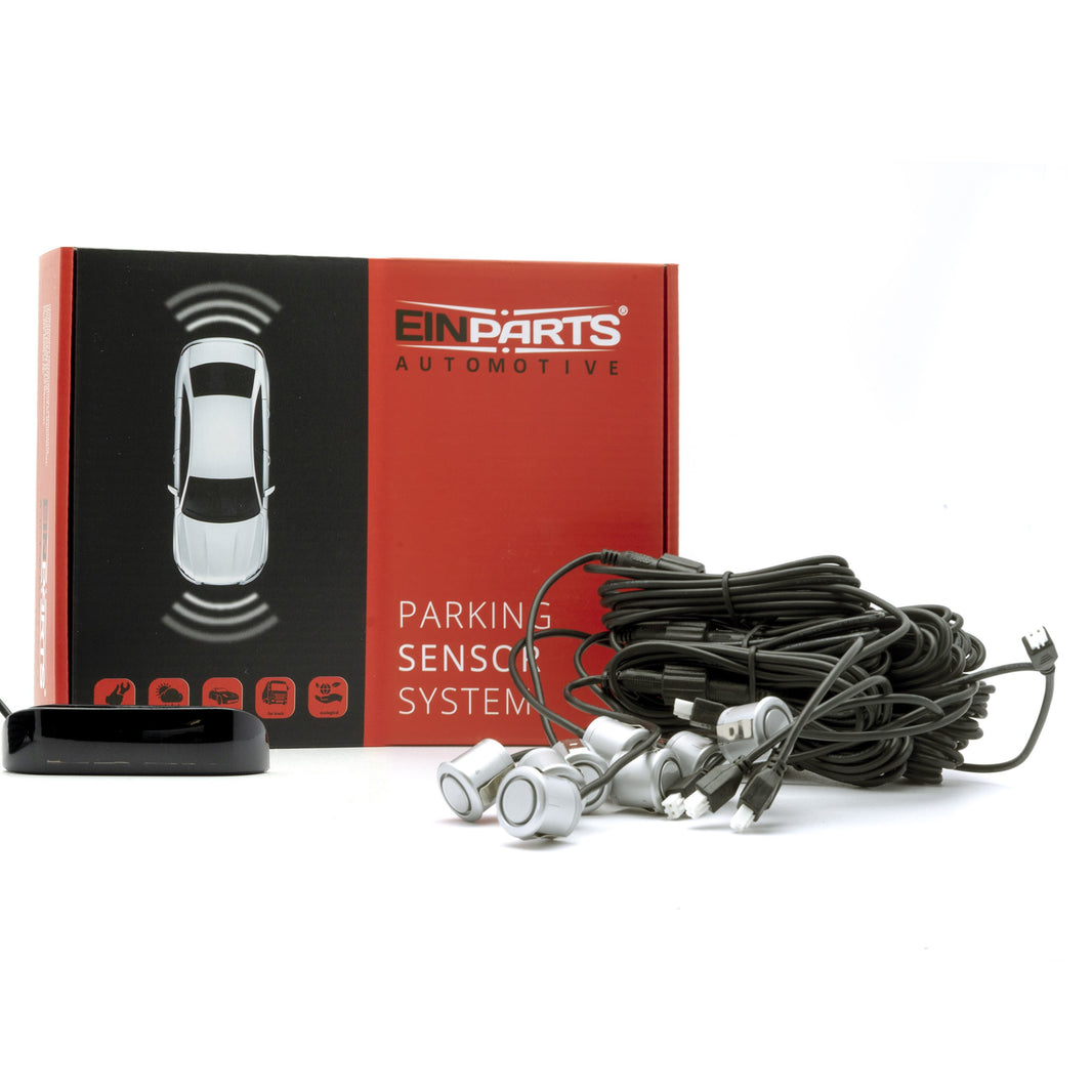 Parkeringssensor med display – Silver – ultraljudssensor – 8 sensorer
