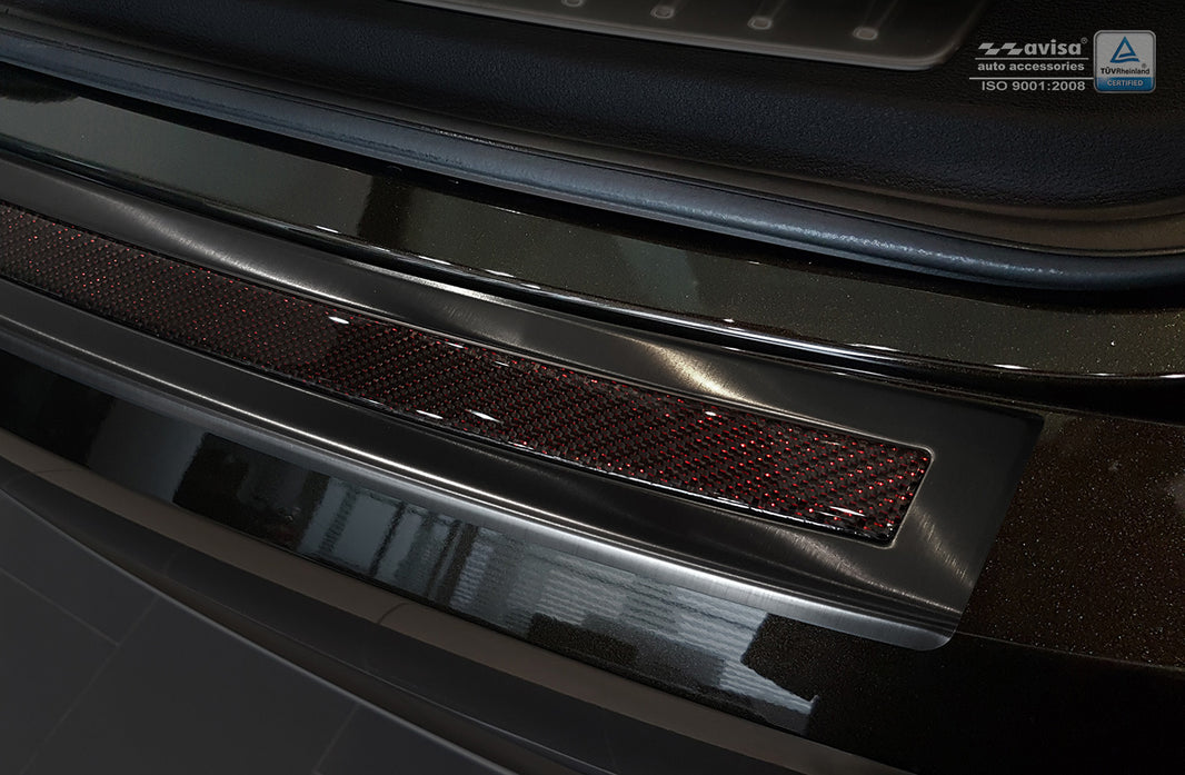 Lastskydd BMW X6 II F16 2014–2020 – Svart steel, Svart -Röd Kolfiber