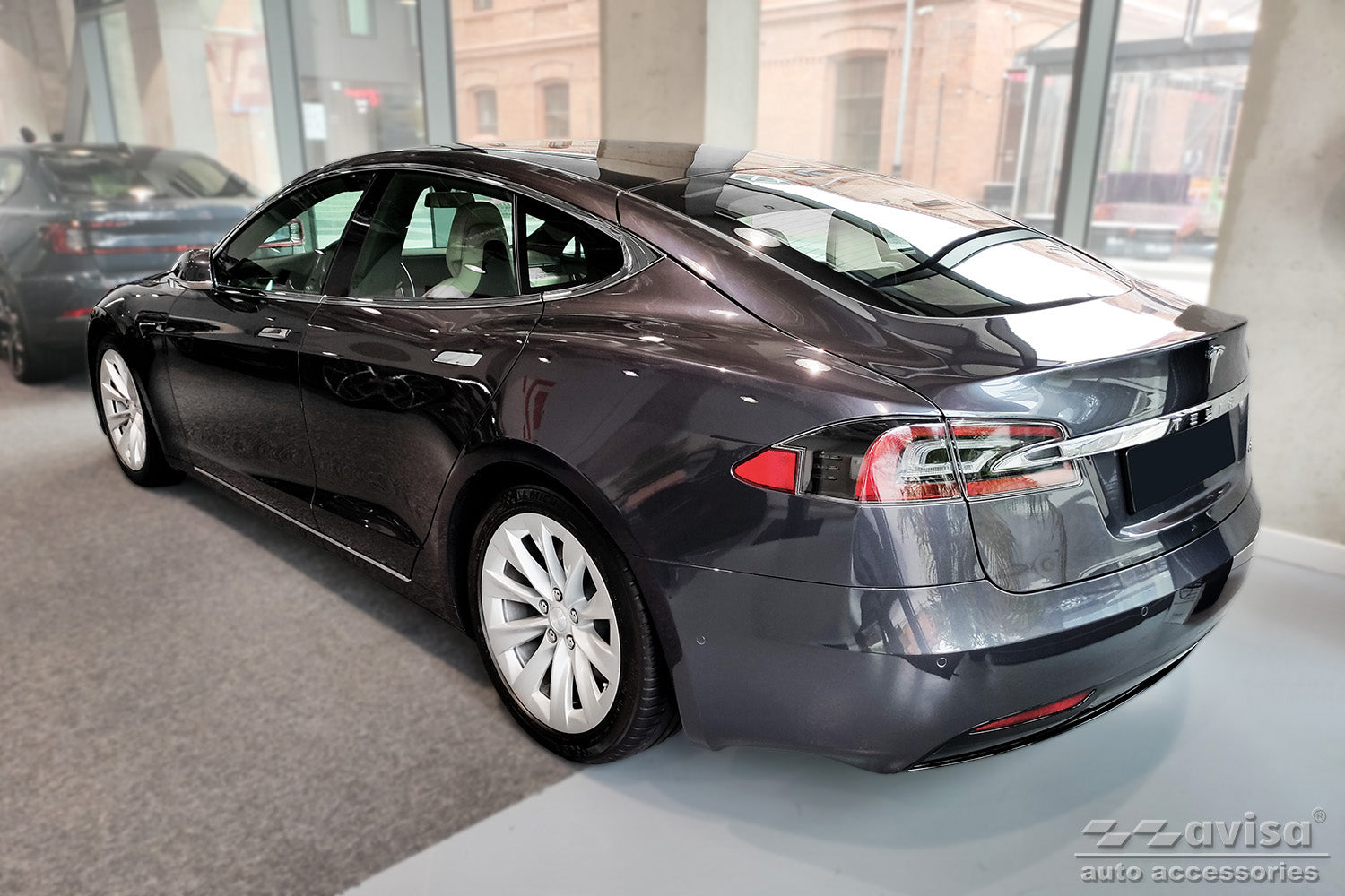 Tröskelskydd Lines Tesla modell S liftback 2012–2016, facelift 2016+ – Svart – detaljbild 3