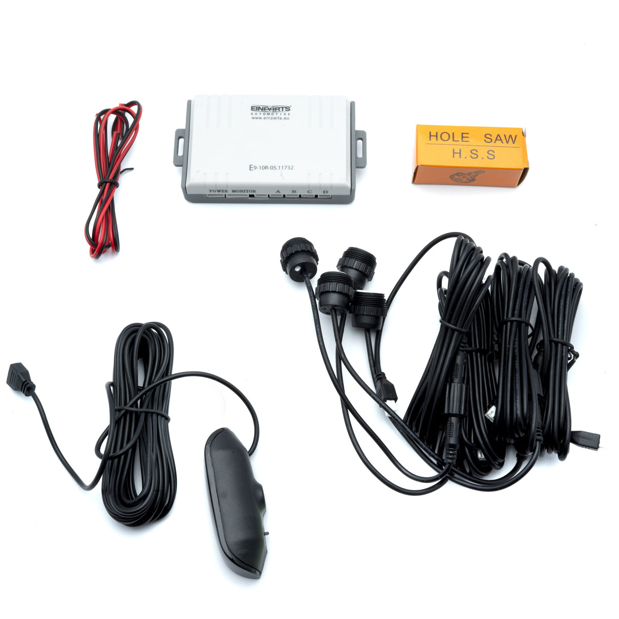 Parkeringssensor med display – Svart – ultraljudssensor – 4 sensorer – 4x 2,5 m