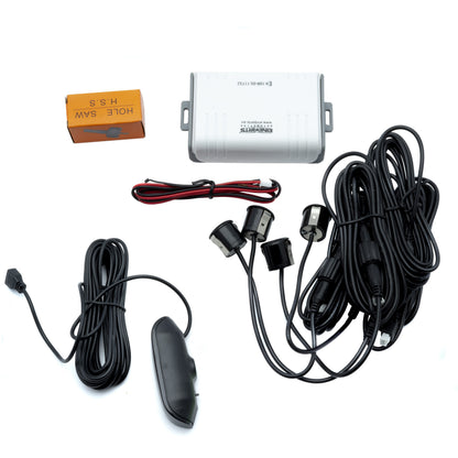 Parkeringssensor med display – Svart – ultraljudssensor – 4 sensorer – 4x 2,5 m