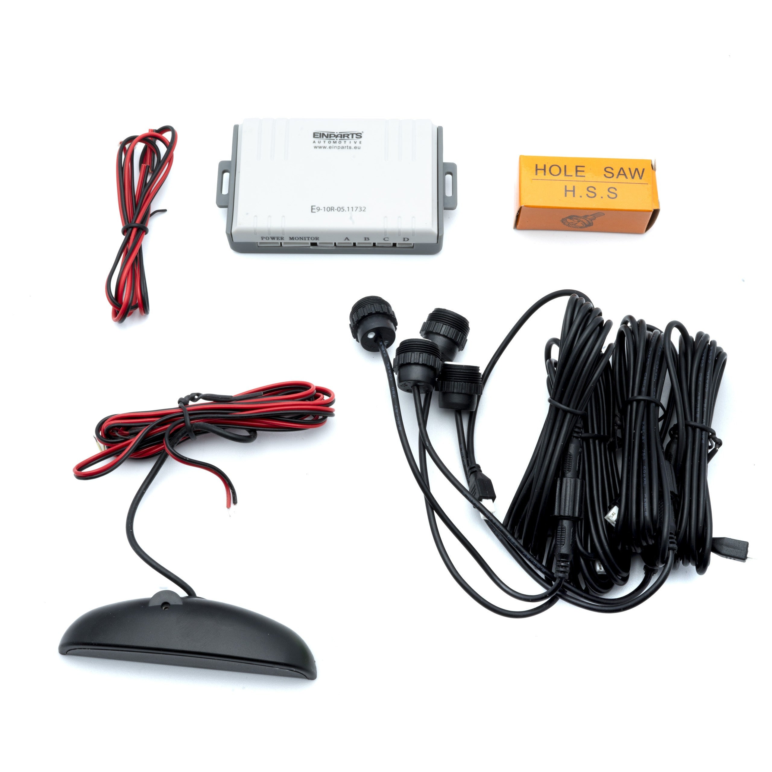 Parkeringssensor med display – Silver – ultraljudssensor – 4 sensorer – 4x 2,5 m