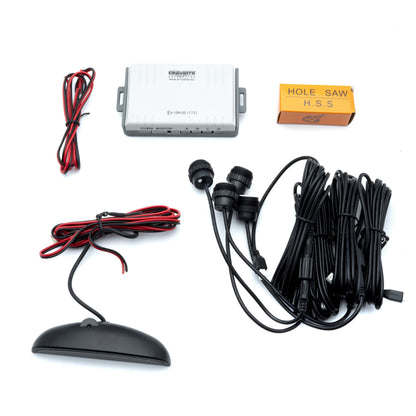 Parkeringssensor med display – Silver – ultraljudssensor – 4 sensorer – 4x 2,5 m