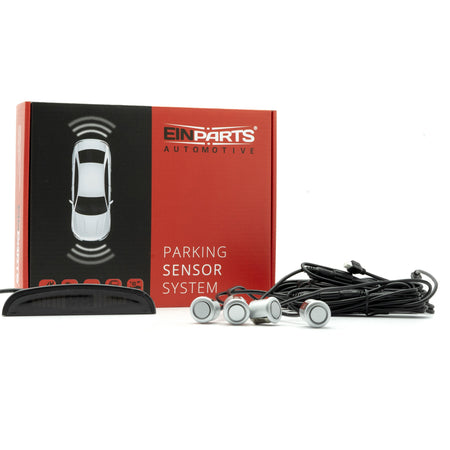 Parkeringssensor med display – Silver – ultraljudssensor – 4 sensorer – 4x 2,5 m