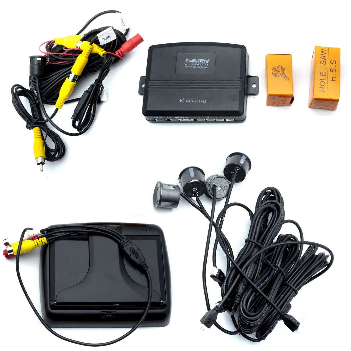 Parkeringssystem med kamera – Antracit – 9V - 16V – ultraljudssensor