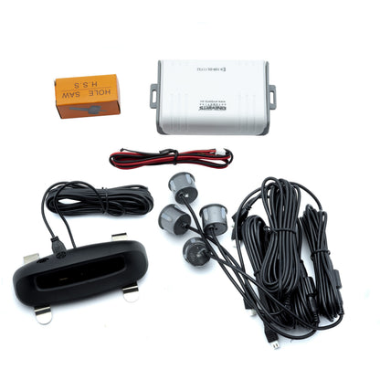 Parkeringssensor med display – Grå – ultraljudssensor – 4 sensorer – 4x 2,5 m