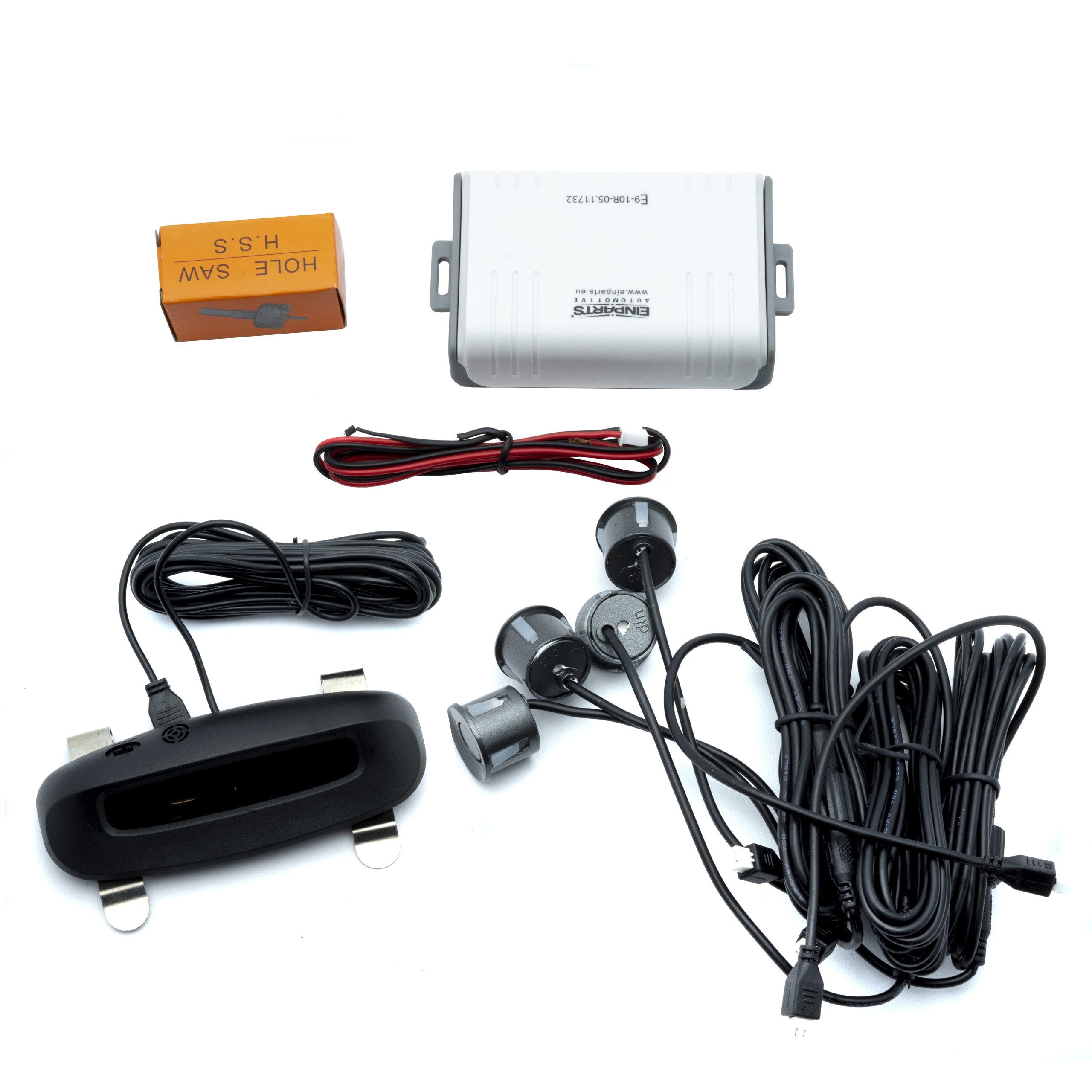 Parkeringssensor med display – Antracit – ultraljudssensor – 4 sensorer