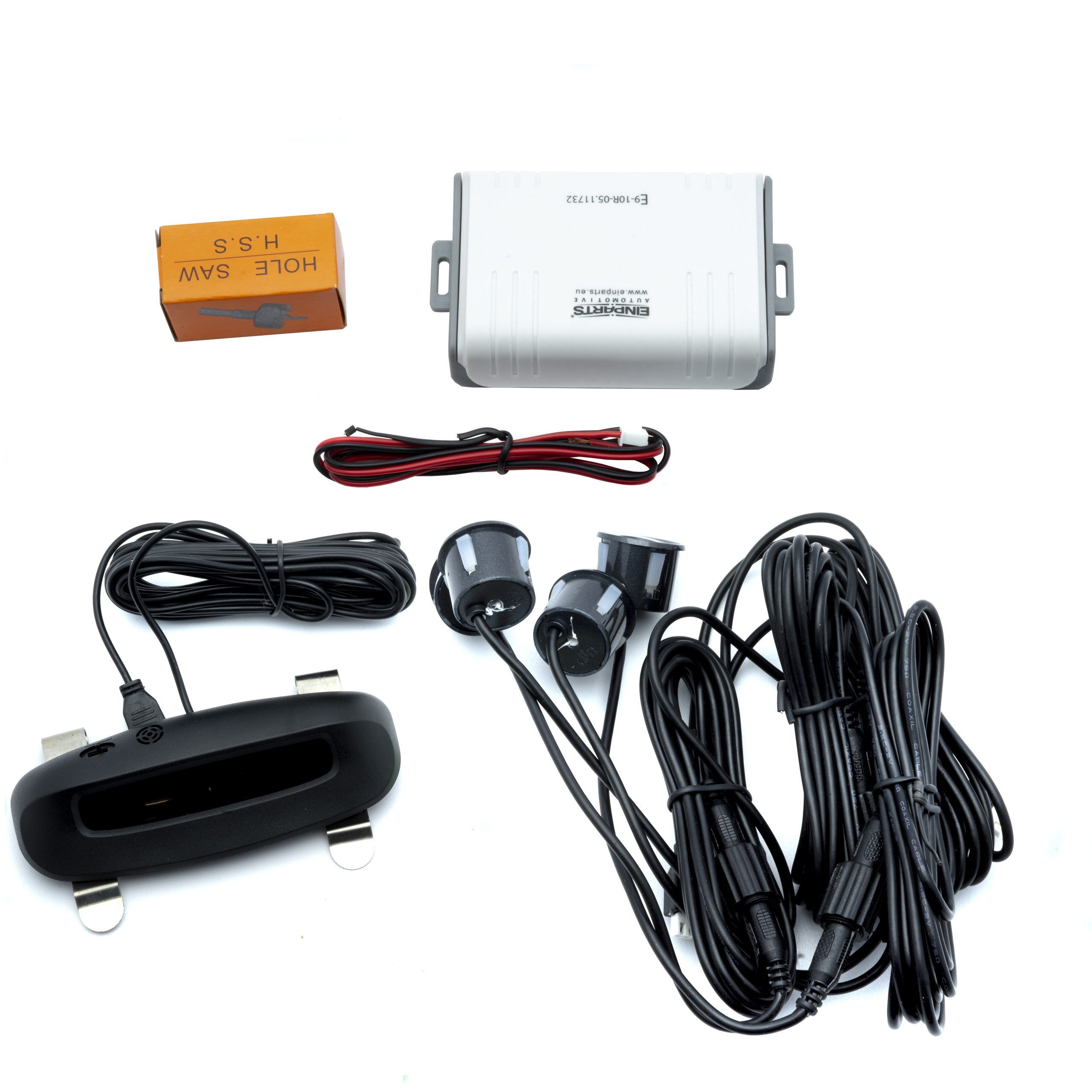 Parkeringssensor med display – Grafit – ultraljudssensor – 4 sensorer – 4x 2,5 m