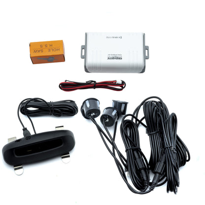 Parkeringssensor med display – Grafit – ultraljudssensor – 4 sensorer – 4x 2,5 m