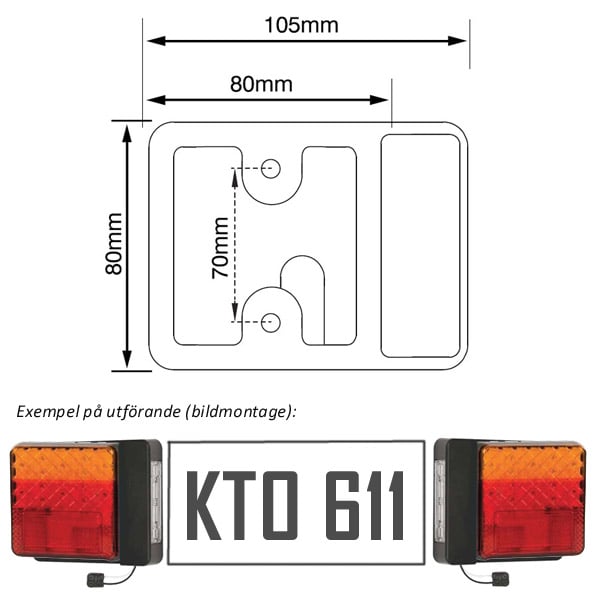 Skyltbelysning 12V LP100 – närbild detaljer | LEA