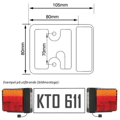 Skyltbelysning 12V LP100 – närbild detaljer | LEA