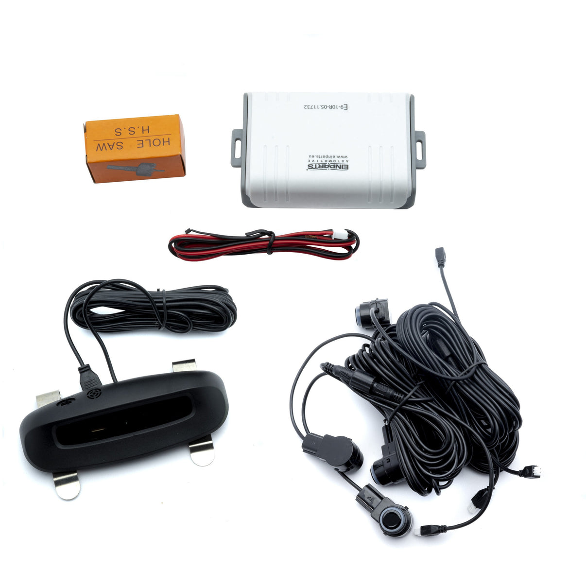 Parkeringssensor med display – Svart – ultraljudssensor – 4 sensorer – 4x 2,5 m