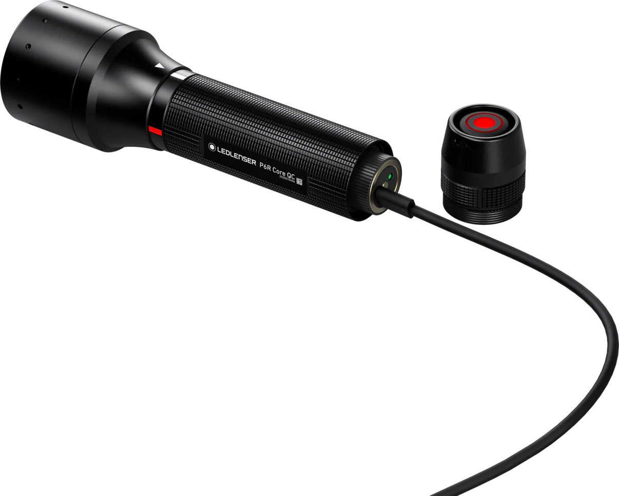 LEDLENSER P6R QC Black ES – närbild detaljer | LEDLENSER