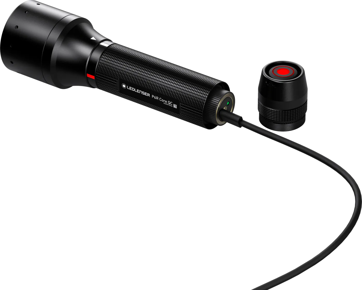 LEDLENSER P6R QC Black ES – närbild detaljer | LEDLENSER