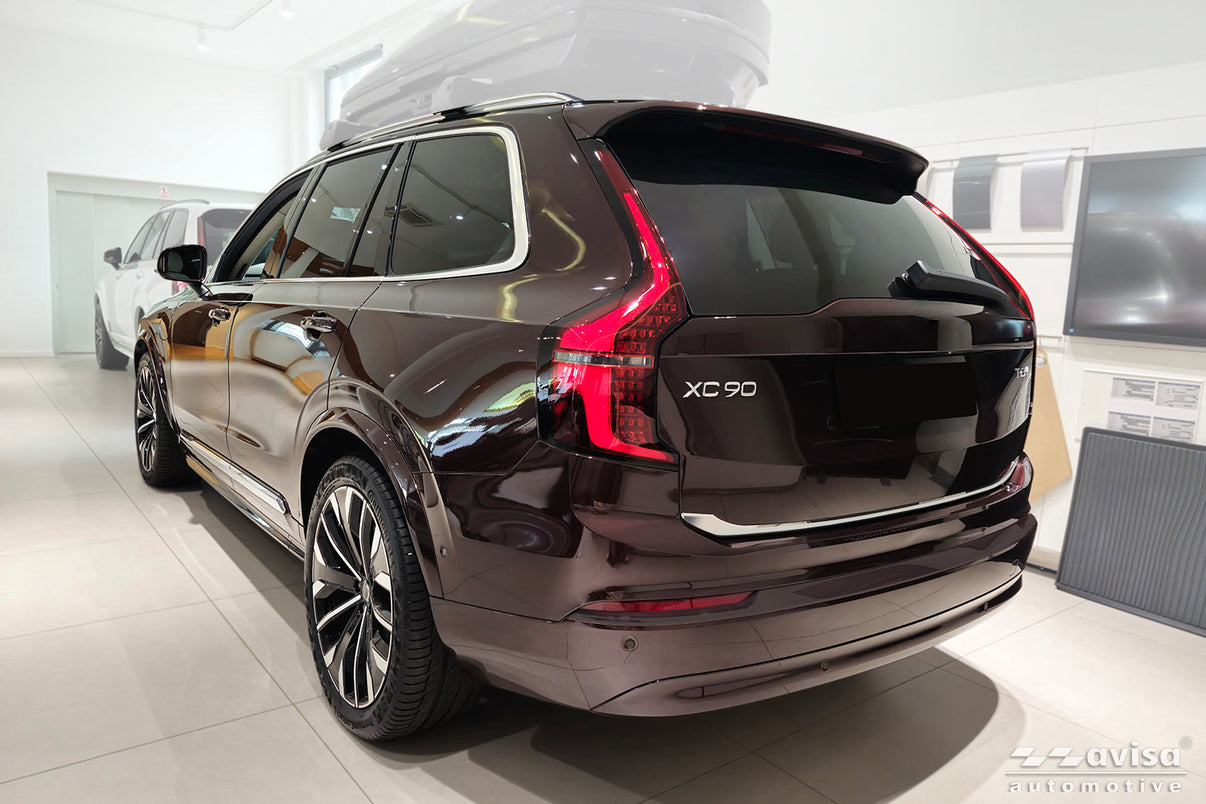Bakluckelist Volvo XC90 II 2015–2019, facelift 2019–2024, facelift 2024+ – Spegelpolerat silver – detaljbild 2