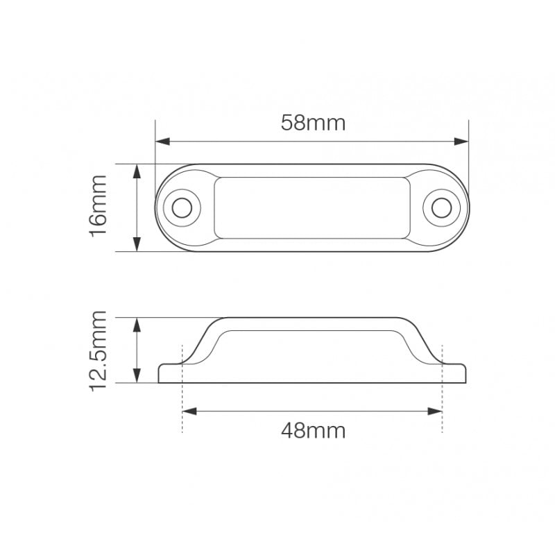 12V Frontmarkeringsljus 16W12 (2 – Pack) 58x16mm - Carlevel AB - Fordon och delar > Fordonstillbehör