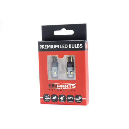 LED-lampa för bil – W5W – W2,1x9,5d – 6000K – 12 LED – SMD 2016 – 2-pack
