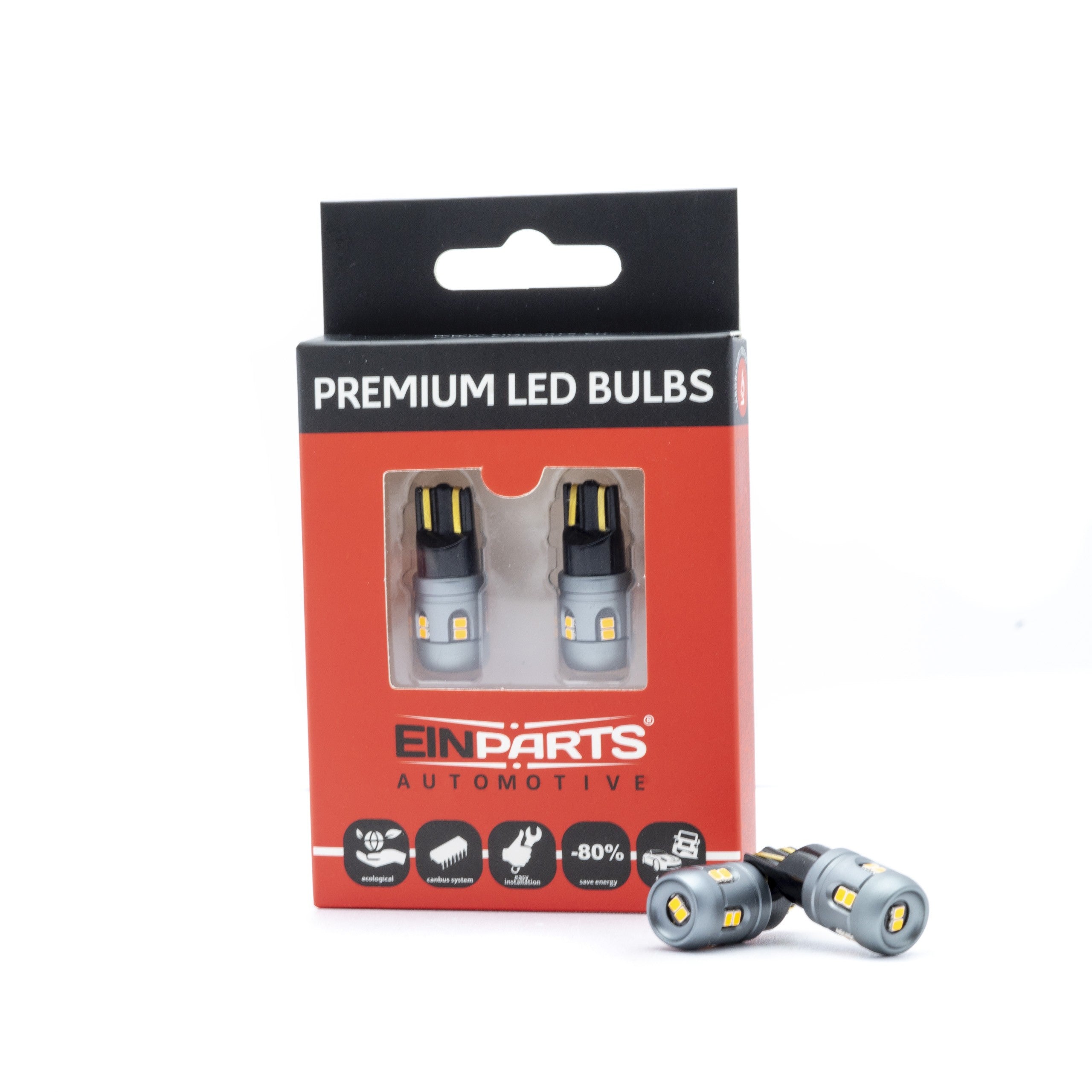 LED-lampa för bil – W5W – W2,1x9,5d – 1700–1800K (Orange) – 12 LED – SMD 2016