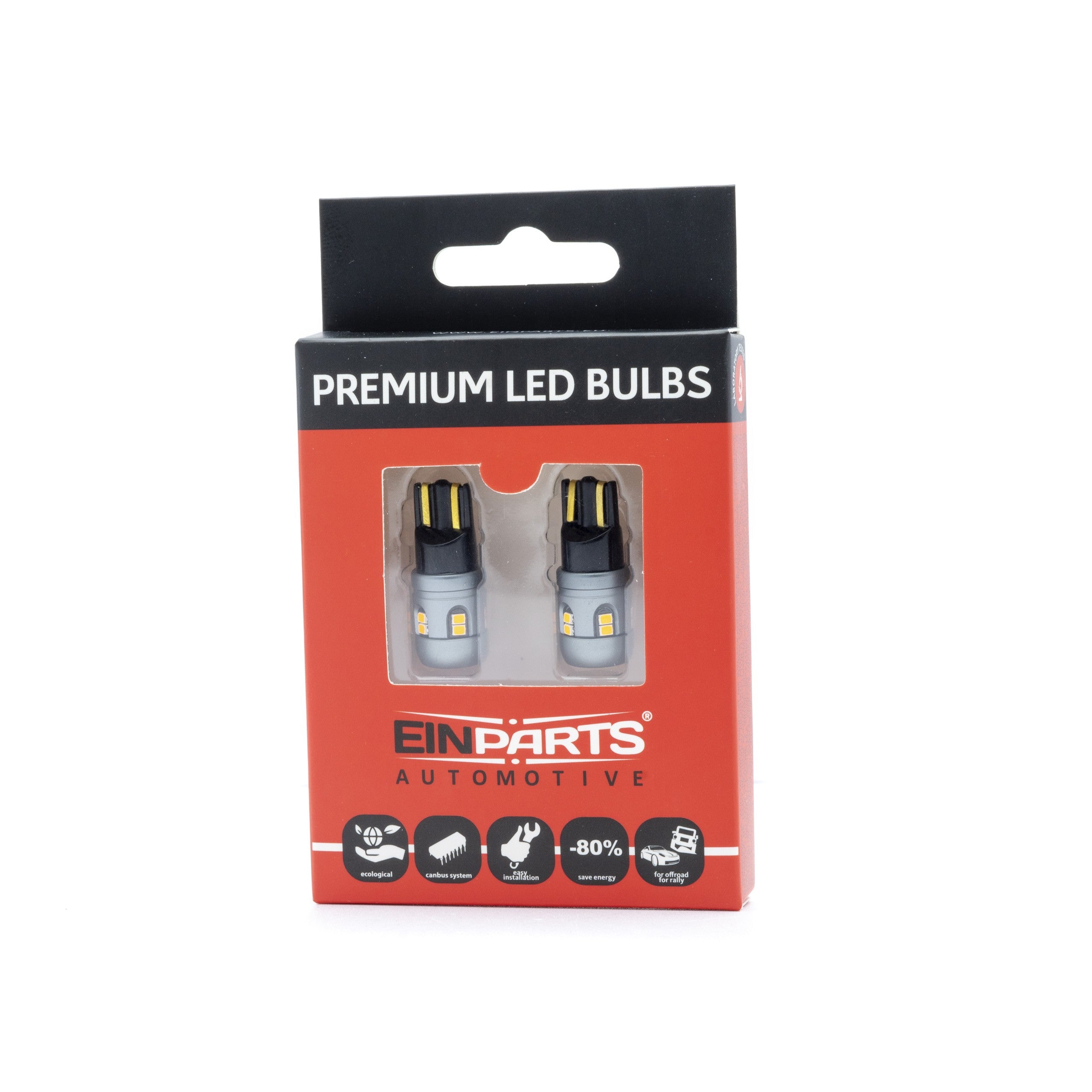LED-lampa för bil – W5W – W2,1x9,5d – 1700–1800K (Orange) – 12 LED – SMD 2016
