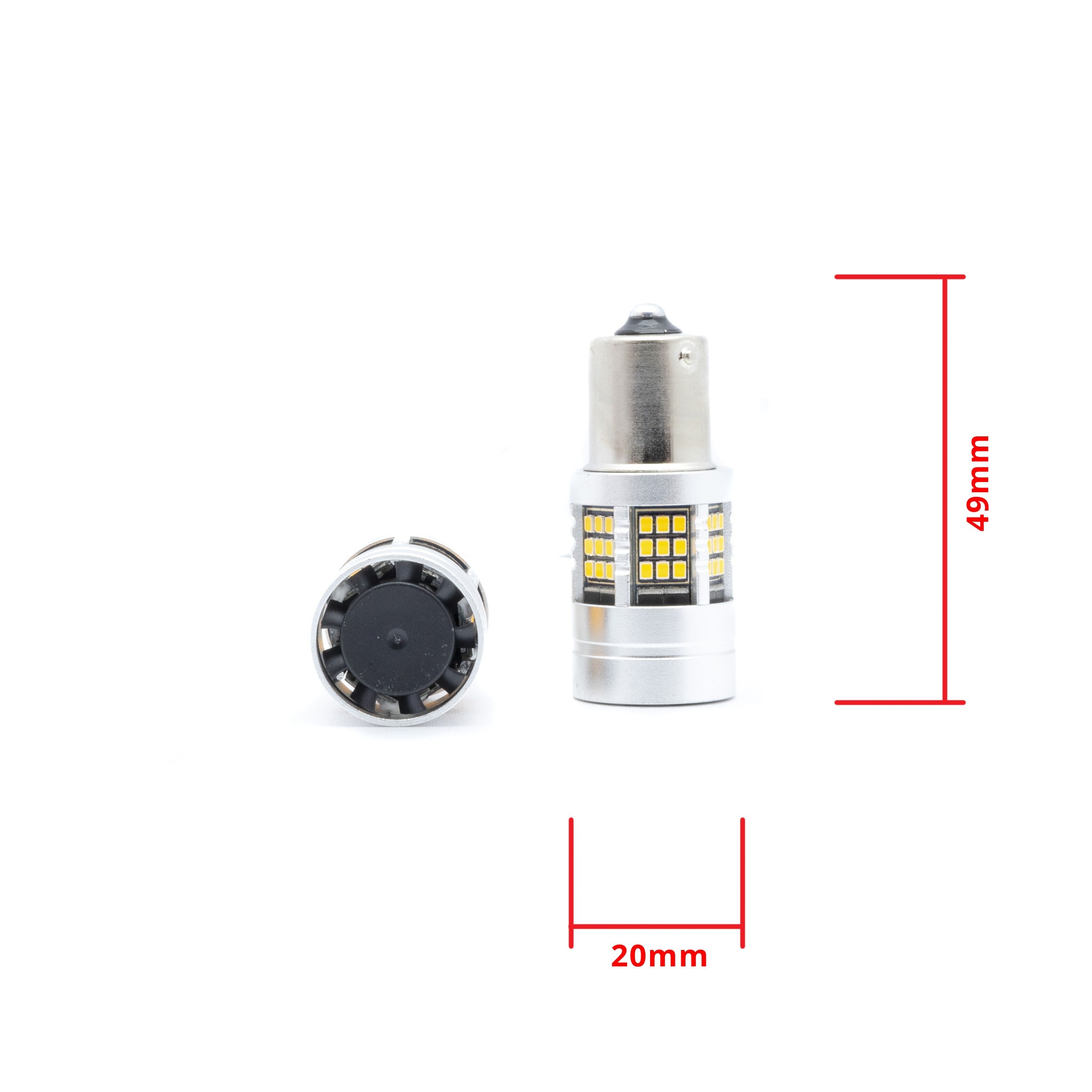 LED-lampa för bil – P21W – BA15S – 1700–1800K (Orange) – 54 LED – SMD 2016