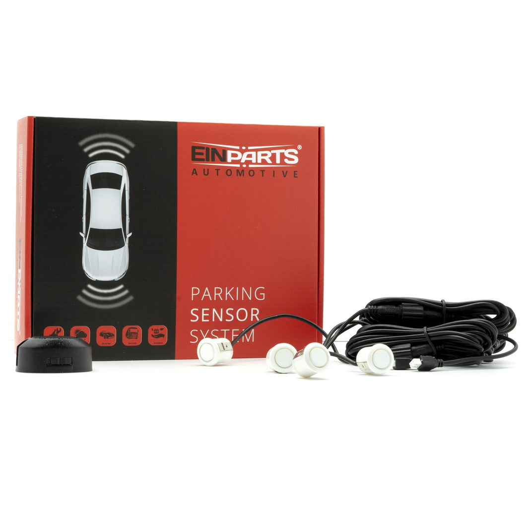 Parkeringssensor med summer – Vit – 8 sensorer