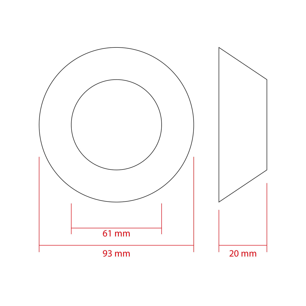 LED-projektorlins för strålkastare – 93 mm