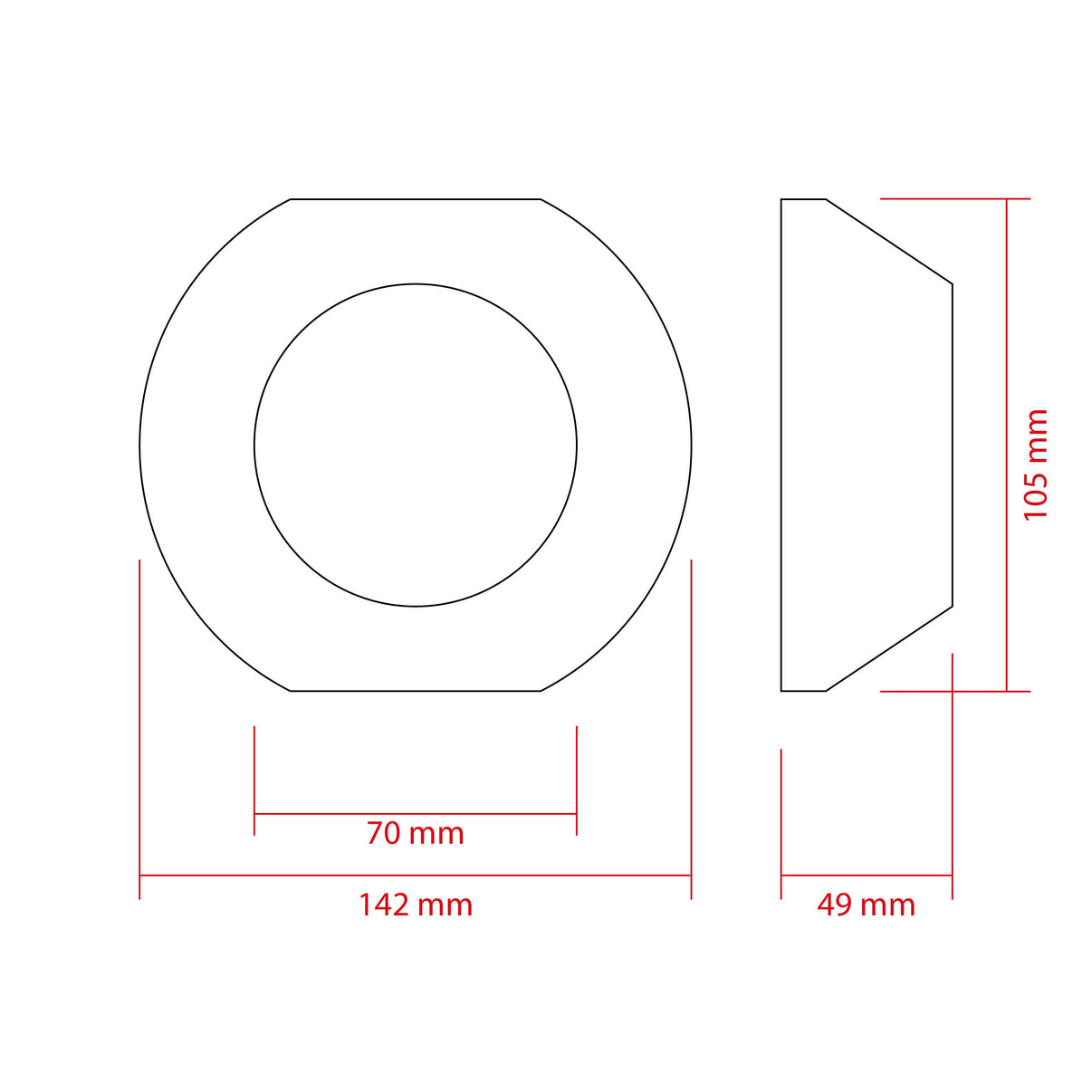 LED-projektorlins för strålkastare – 142 mm