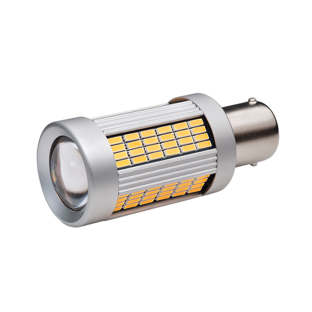 produktbild framifrån visande BA15S – 1156 Signal Amber – Xenonkungen