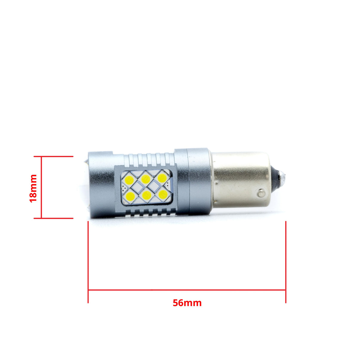LED-lampa för bil – P21W – BA15S – 6000K – 24 LED – SMD 3030 – 2-pack