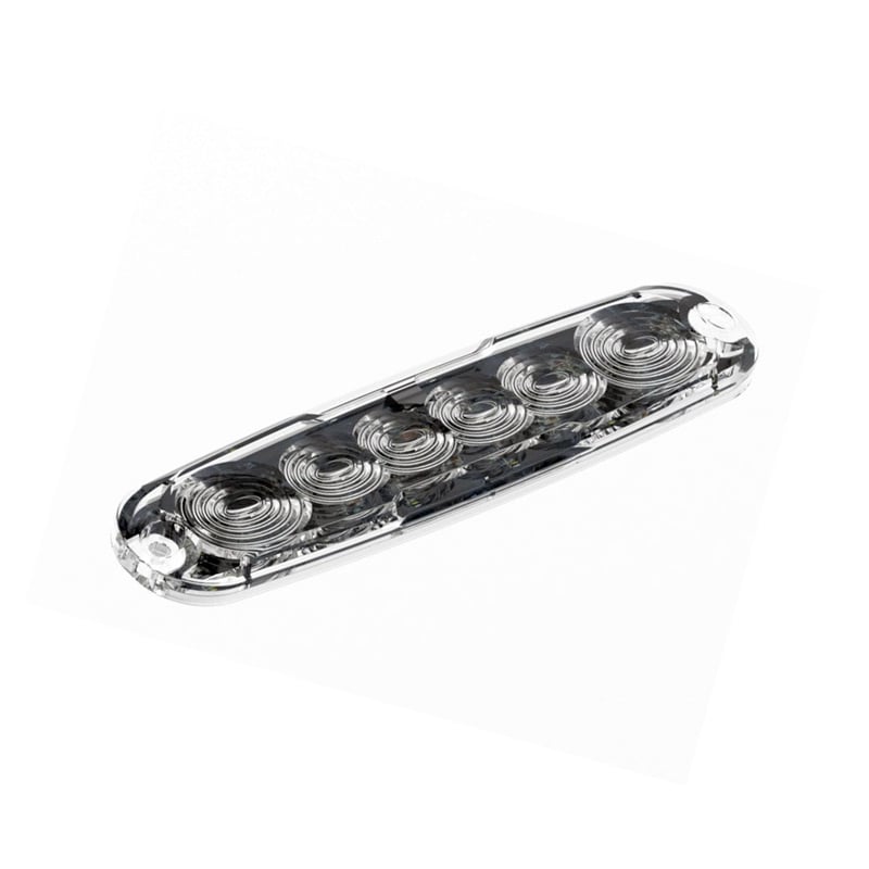produktbild framifrån visande Blixtljus Låg Profil – R65 6LED Amber – LEA