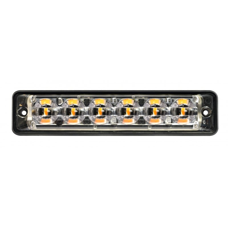 produktbild framifrån visande Blixtljus Super – Slim R10 6LED Amber – LEA