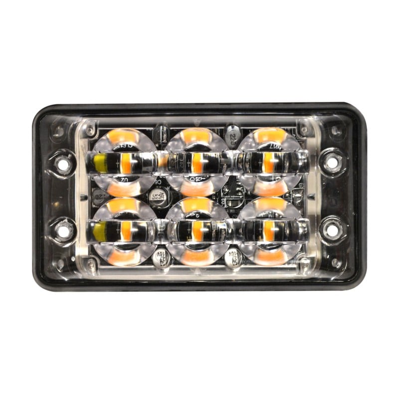 produktbild framifrån visande Blixtljus Super – Slim R10 6LED Block Amber – LEA