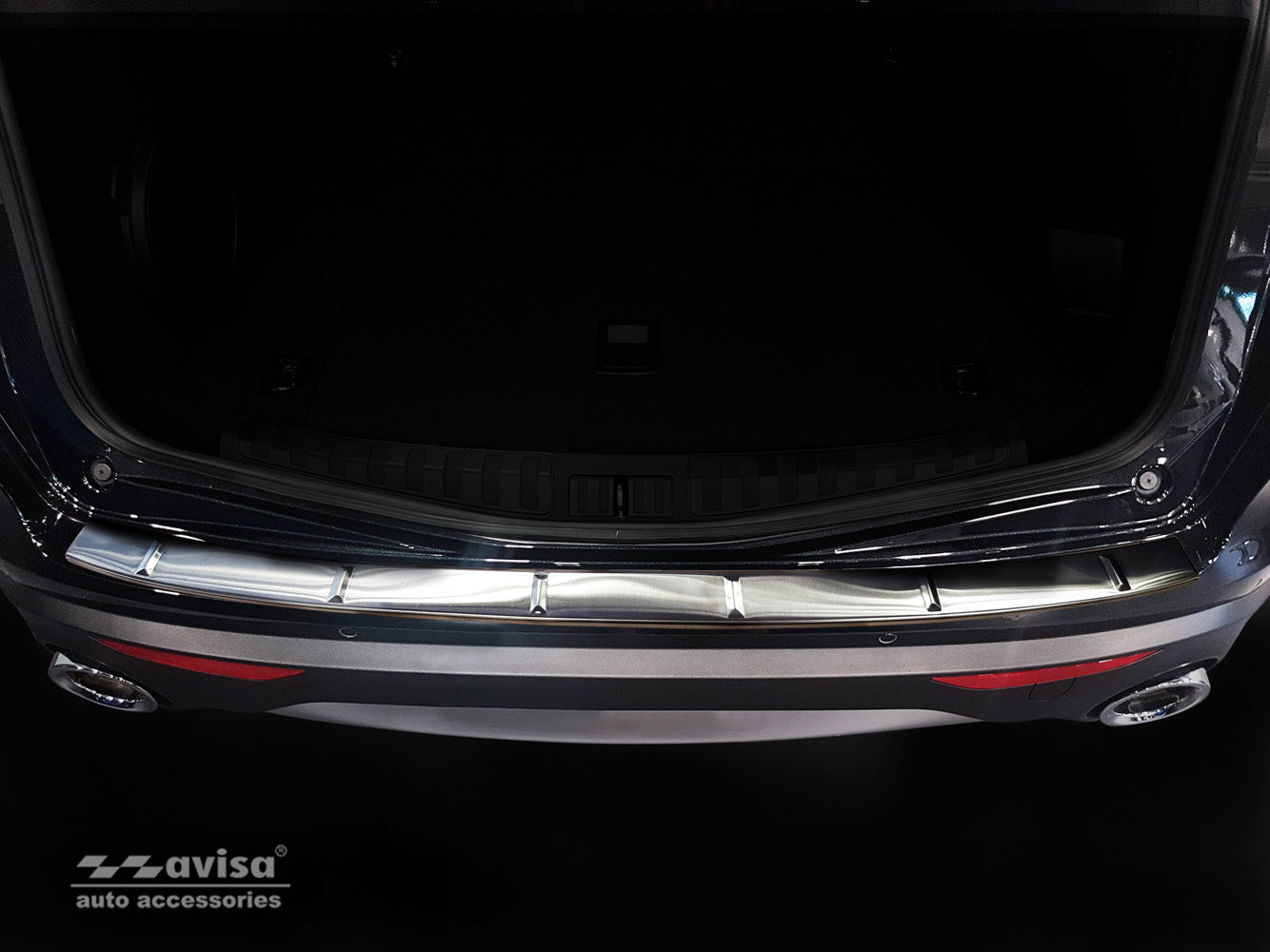 Lastskydd Alfa Romeo Stelvio 2016–2020, facelift 2020+ – Silver satin – detaljbild 3