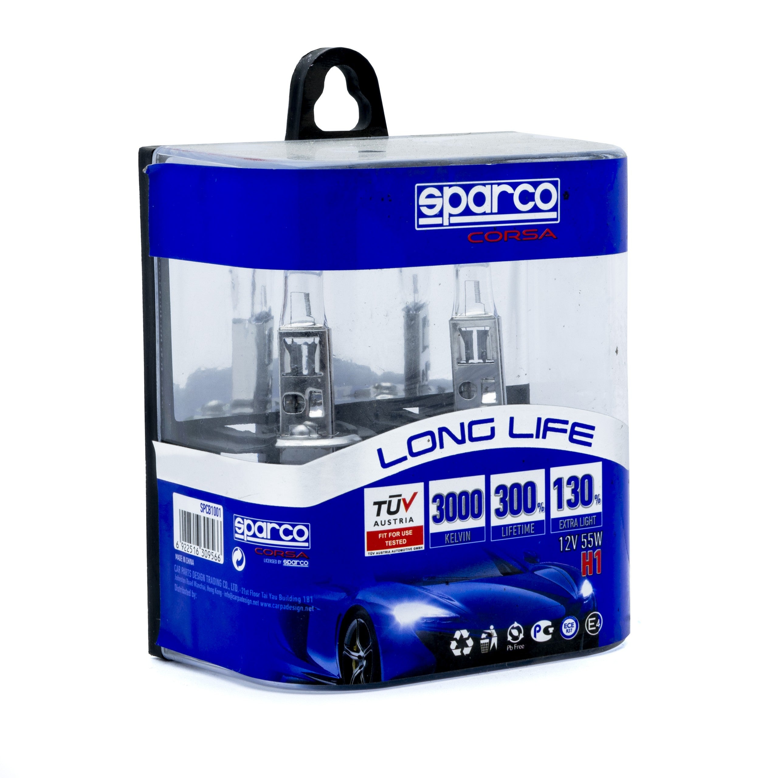 Halogenlampa – Sparco – H1 – 3000K – 9V - 16V – 55 W – 2-pack