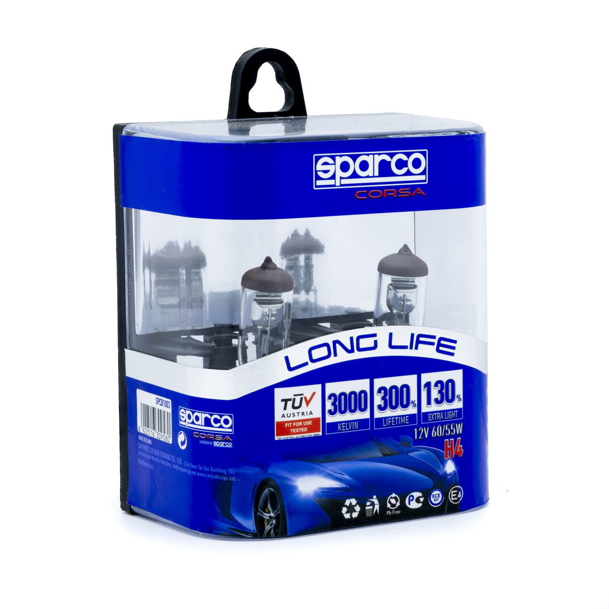 Halogenlampa – Sparco – H4 – 3000K – 9V - 16V – 60/55 W – 2-pack