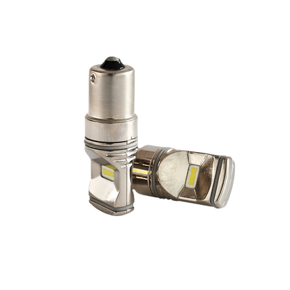 produktbild framifrån visande BA15S – 1156 LED Chrome Backlampor – Xenonkungen